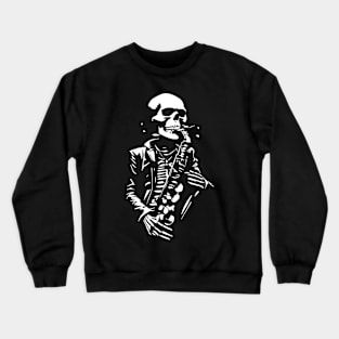 skeleton playing saxophone Crewneck Sweatshirt